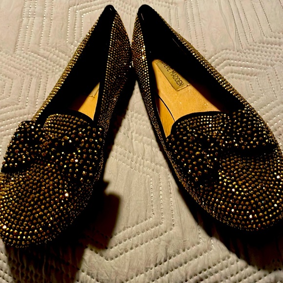 Steve Madden Bow Rhinestone Flats - Picture 1 of 5
